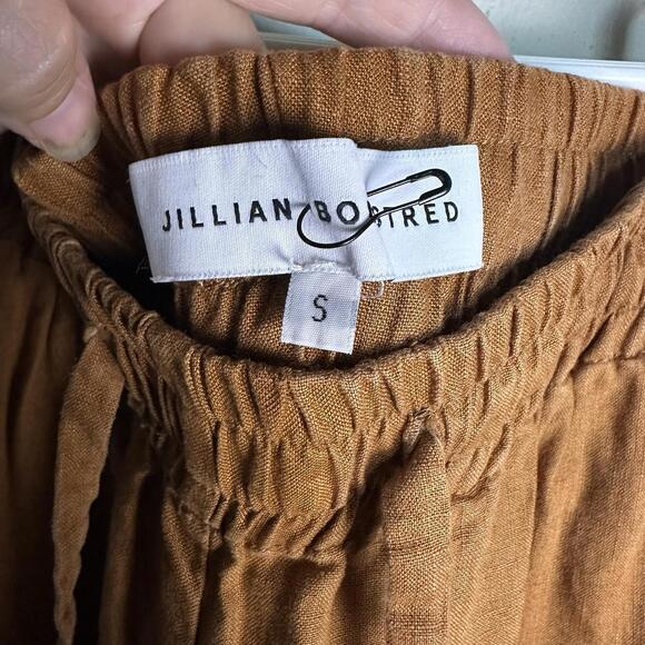 Jillian Boustred Australia Linen Wide Leg Rusty Brown Lagen Pull On Pants Sz S - Picture 8 of 12